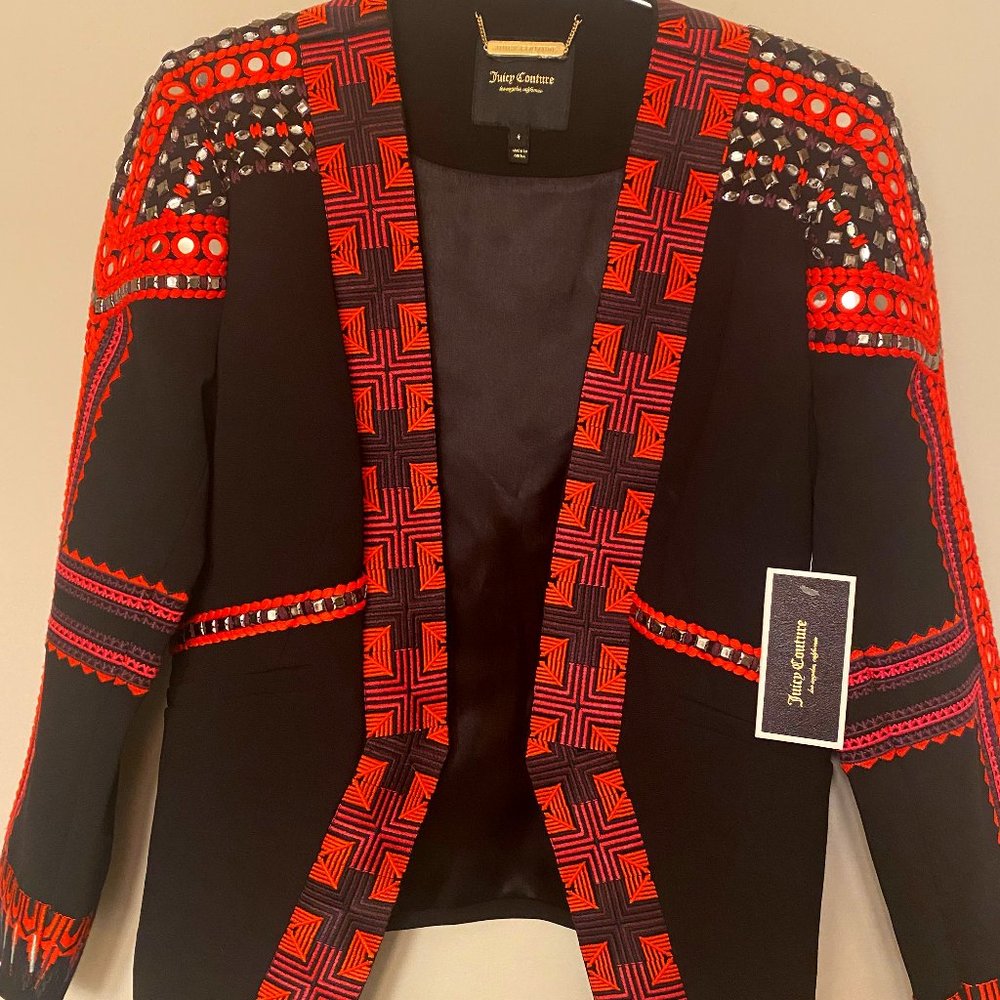 Juicy Couture Pitch Black Embroidered Jacket wfwj42664
